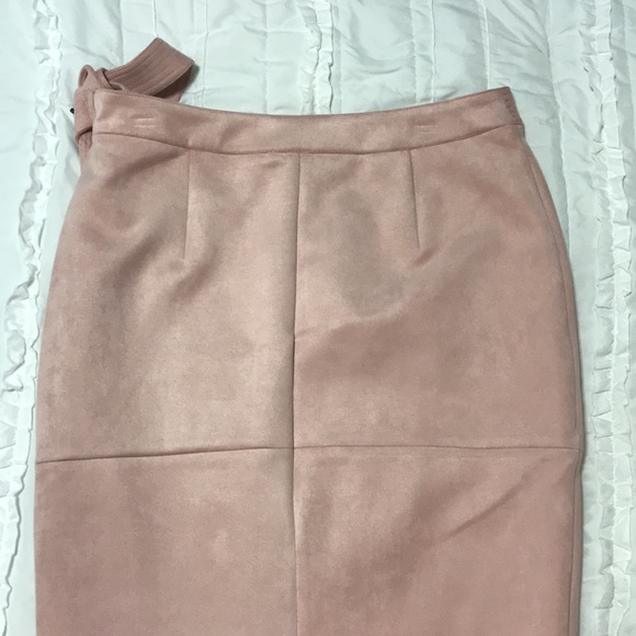 NWT - Ivanka Trump Pink Faux Suede Wrap Skirt - Size 12 (fits like 14) - Picture 5 of 9